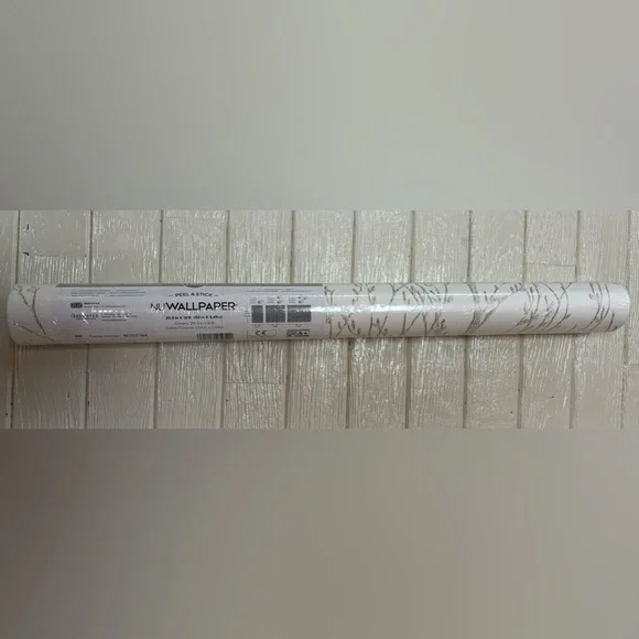 NuWallpaper NU2394 White Treetops Peel & Stick Wallpaper Roll - Picture 2 of 5